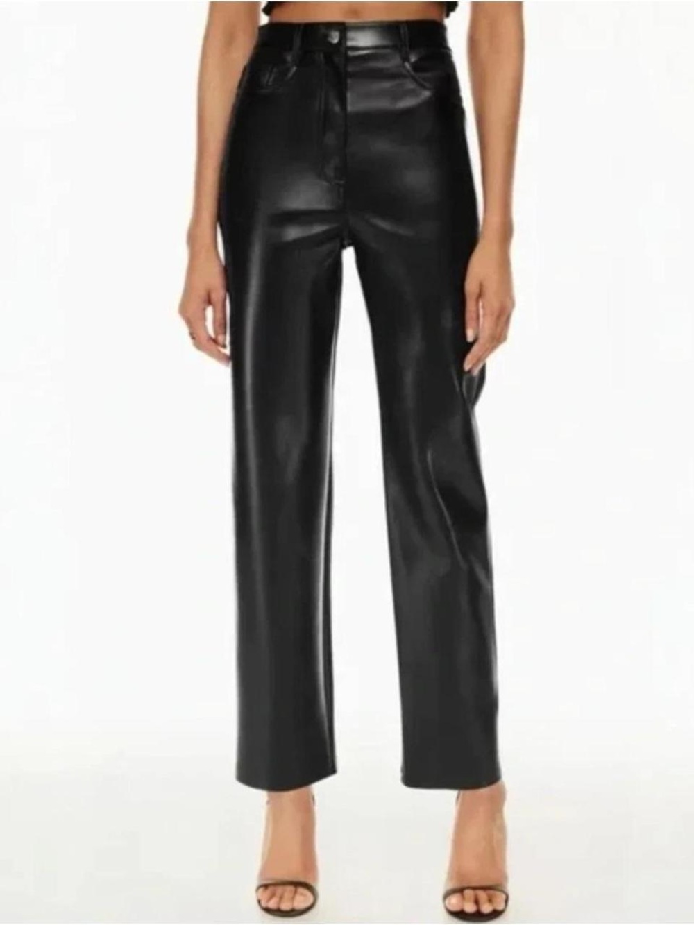 Wilfred Black High-Rise Wide-Leg Vegan Leather Pants